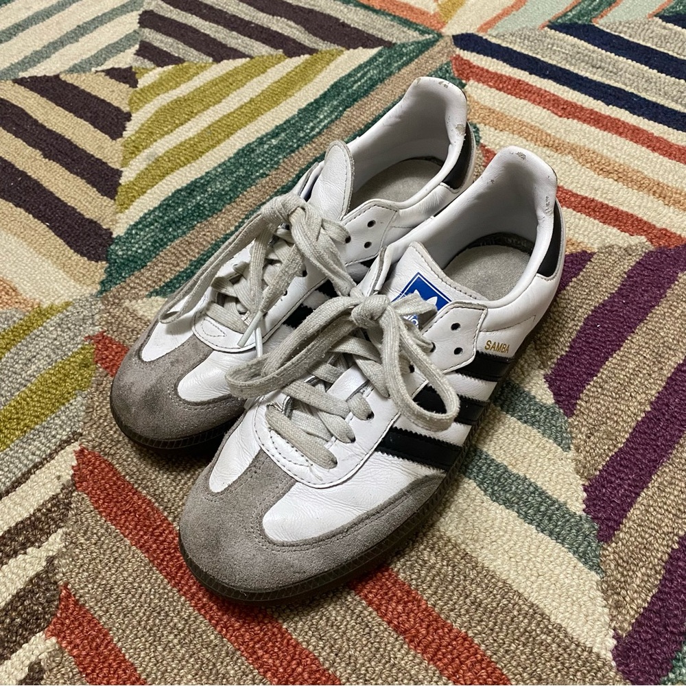 Adidas Men's White and Black Samba Sneakers